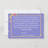 Ruimte Baby shower, Kosmische Cutie, Genderneutraa Bedankkaart (Achterkant)