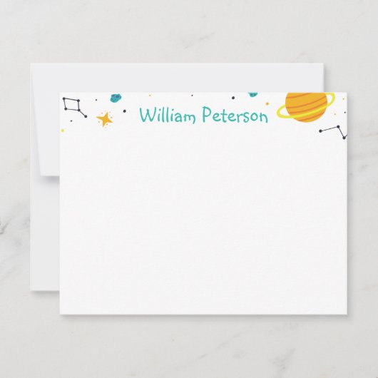 Ruimte  Bedankt Notitiekaartje (Voorkant)