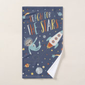 Ruimte - Bereik voor de sterren - Aangepaste naam Bad Handdoek (Handdoek)
