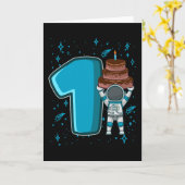 RUIMTE BIRTHDAY 1 1e verjaardag 1 jaar oude Toddle Kaart (Gele Bloem)