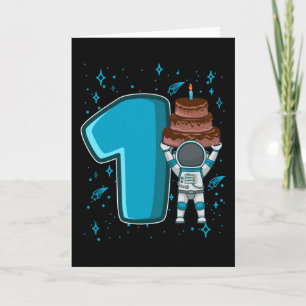 RUIMTE BIRTHDAY 1 1e verjaardag 1 jaar oude Toddle Kaart