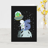 RUIMTE BIRTHDAY 6 6th Birthday Boy Astronaut Kaart (Gele Bloem)