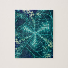 Ruimte | Blauwe en witte fractale kunst Legpuzzel