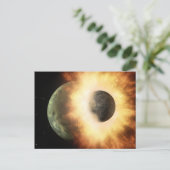 Ruimte-Briefkaart: Mon-collides in planeet Briefkaart (Staand voorkant)