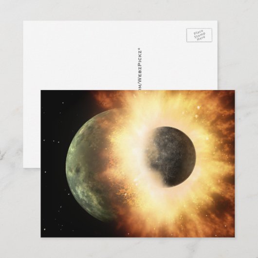 Ruimte-Briefkaart: Mon-collides in planeet Briefkaart (Voorkant / Achterkant)