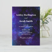 Ruimte bruiloft. Nachtsterren. Modern navy galaxy Kaart (Staand voorkant)