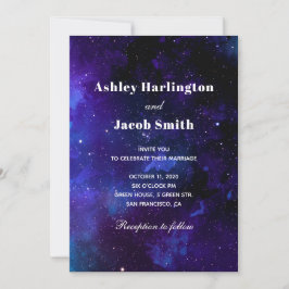 Ruimte bruiloft. Nachtsterren. Modern navy galaxy Kaart