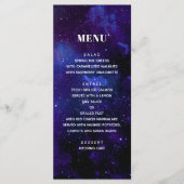 Ruimte bruiloft. Nachtsterren. Modern navy galaxy Menu (Voorkant)