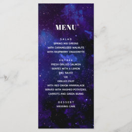 Ruimte bruiloft. Nachtsterren. Modern navy galaxy Menu