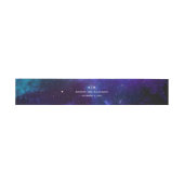 Ruimte bruiloft. Nachtsterren. Navy modern sterren Uitnodigingen Wikkel (Vlak)