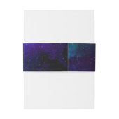 Ruimte bruiloft. Nachtsterren. Navy modern sterren Uitnodigingen Wikkel (Achterkant Voorbeeld)