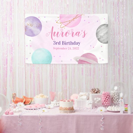 Ruimte Buiten ruimte Planten Roze banner Birthday (Feest)