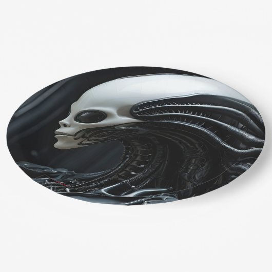 Ruimte buitenaards profiel papieren bordje (Gekanteld)