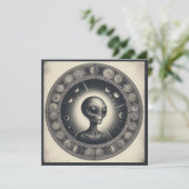 ruimte buitenaards Sci Fi illustratie ufo Kaart (Staand voorkant)