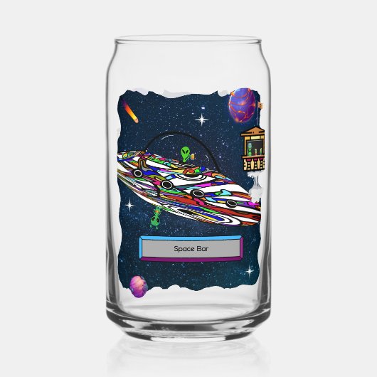 Ruimte buitenaardse drink bar ufo blikvorm glas (Voorkant)