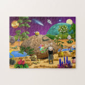 Ruimte buitenaardse legpuzzel planeet kinder jonge (Horizontaal)