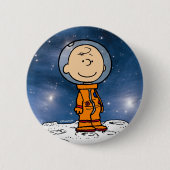 RUIMTE | Charlie Brown Astronaut Ronde Button 5,7 Cm (Voorkant)