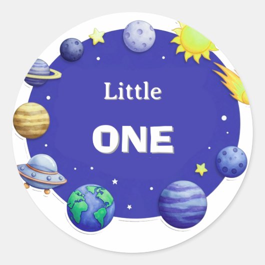 Ruimte Cirkel Clipart Set Ronde Sticker (Voorkant)