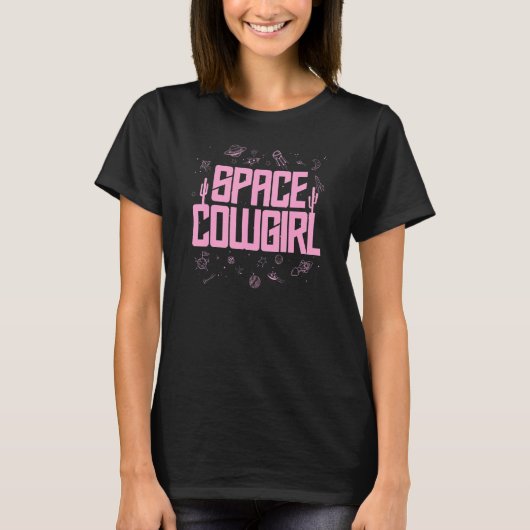 Ruimte Cowgirl T-shirt (Voorkant)