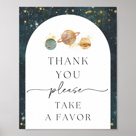 Ruimte Dankuwel Onderteken | Ruimtevaartsstaal Poster (Voorkant)