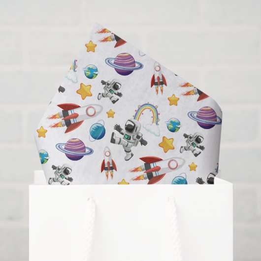 Ruimte Decoupage Tissuepapier, Astronaut Tissuepapier (Cadeauzakje)