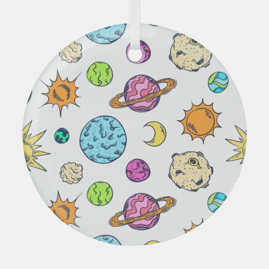 Ruimte doedels kosmische achtergrond glas ornament (Voorkant)