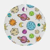 Ruimte doedels kosmische achtergrond glas ornament (Achterkant)