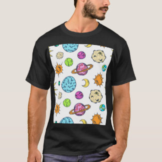 Ruimte doedels kosmische achtergrond t-shirt