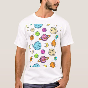 Ruimte doedels kosmische achtergrond t-shirt