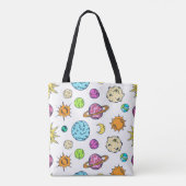 Ruimte doedels kosmische achtergrond tote bag (Achterkant)