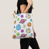Ruimte doedels kosmische achtergrond tote bag (Dichtbij)