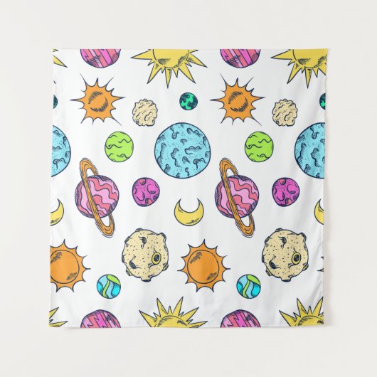 Ruimte doedels kosmische achtergrond wandkleed (Voorkant (horizontaal))