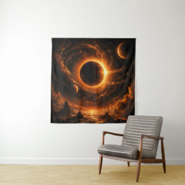 Ruimte-eclips wanddecoratie, apocalyptische planee wandkleed
