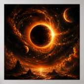 Ruimte-eclips-wandkunst, apocalyptische planeetpri poster (Voorkant)