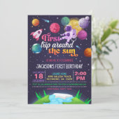 Ruimte eerste reis rond de wereld (Meisje) Kaart (Staand voorkant)