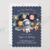 Ruimte eerste reis rond de zon 1e verjaardag kaart (Voorkant)