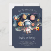 Ruimte eerste reis rond de zon 1e verjaardag kaart (Voorkant)