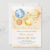 Ruimte eerste reis rond de zon Baby shower Kaart (Voorkant)