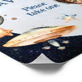 Ruimte eerste reis rond de zon gunsten teken poster (Hoek)