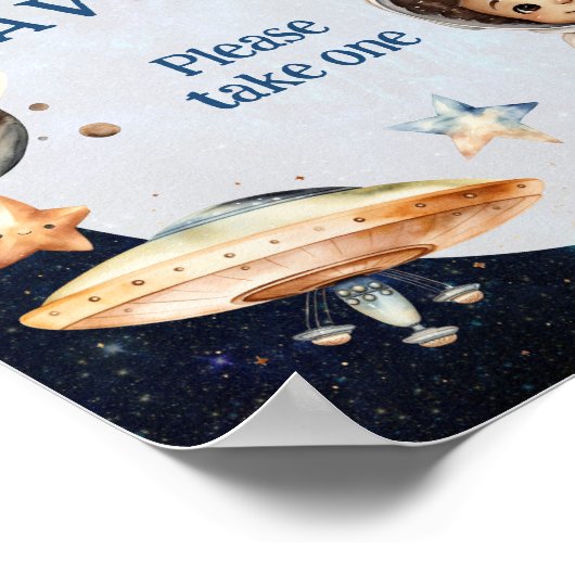 Ruimte eerste reis rond de zon gunsten teken poster (Hoek)