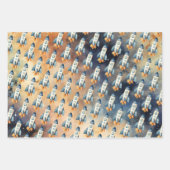 Ruimte eerste reis rond de zon verjaardag raket inpakpapier vel (Voorkant 3)