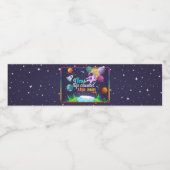 Ruimte eerste reis rond de zon verjaardag waterfles etiket (Enkel label)