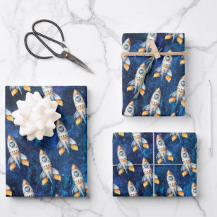 Ruimte eerste reis rond de zon verjaardag wikkelen inpakpapier vel