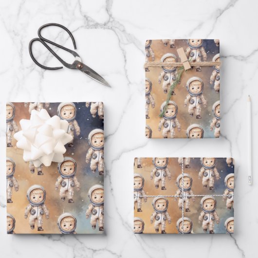 Ruimte eerste reis rond de zon verjaardag wikkelen inpakpapier vel (Voorkant)