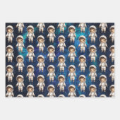 Ruimte eerste reis rond de zon verjaardag wikkelen inpakpapier vel (Voorkant)