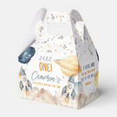 Ruimte eerste reis rond de zon verjaardagsfeestje bedankdoosjes (Achterkant)