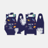 Ruimte eerste reis rond de zon verjaardagsfeestje bedankdoosjes (Uitgevouwen)