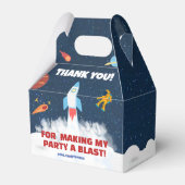 Ruimte eerste reis rond de zon verjaardagsfeestje bedankdoosjes (Voorkant Zijde)