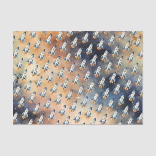 Ruimte eerste reis rond de zon verjaardagsfeestje tissuepapier (Voorkant)