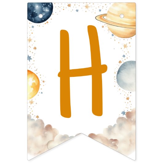 Ruimte eerste reis rond de zon verjaardagsfeestje vlaggetjes (Tweede vlag)